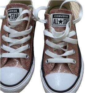 Chuck Taylor Converse All Star Low-Top Sneaker 10.5 Toddler Pink Sparkly Glitter